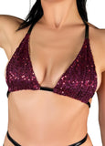 Cleo the Hurricane Tops Glitter Riot String Bikini Top- Wine *PoleActive EXCLUSIVE!*