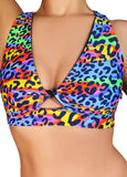 Cleo the Hurricane Tops Multi-Leopard Twist Top