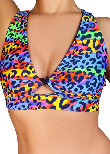 Cleo the Hurricane Tops Multi-Leopard Twist Top