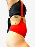 GRENADE DANCE WEAR Shorts Tanga Suspender Bottom- Red