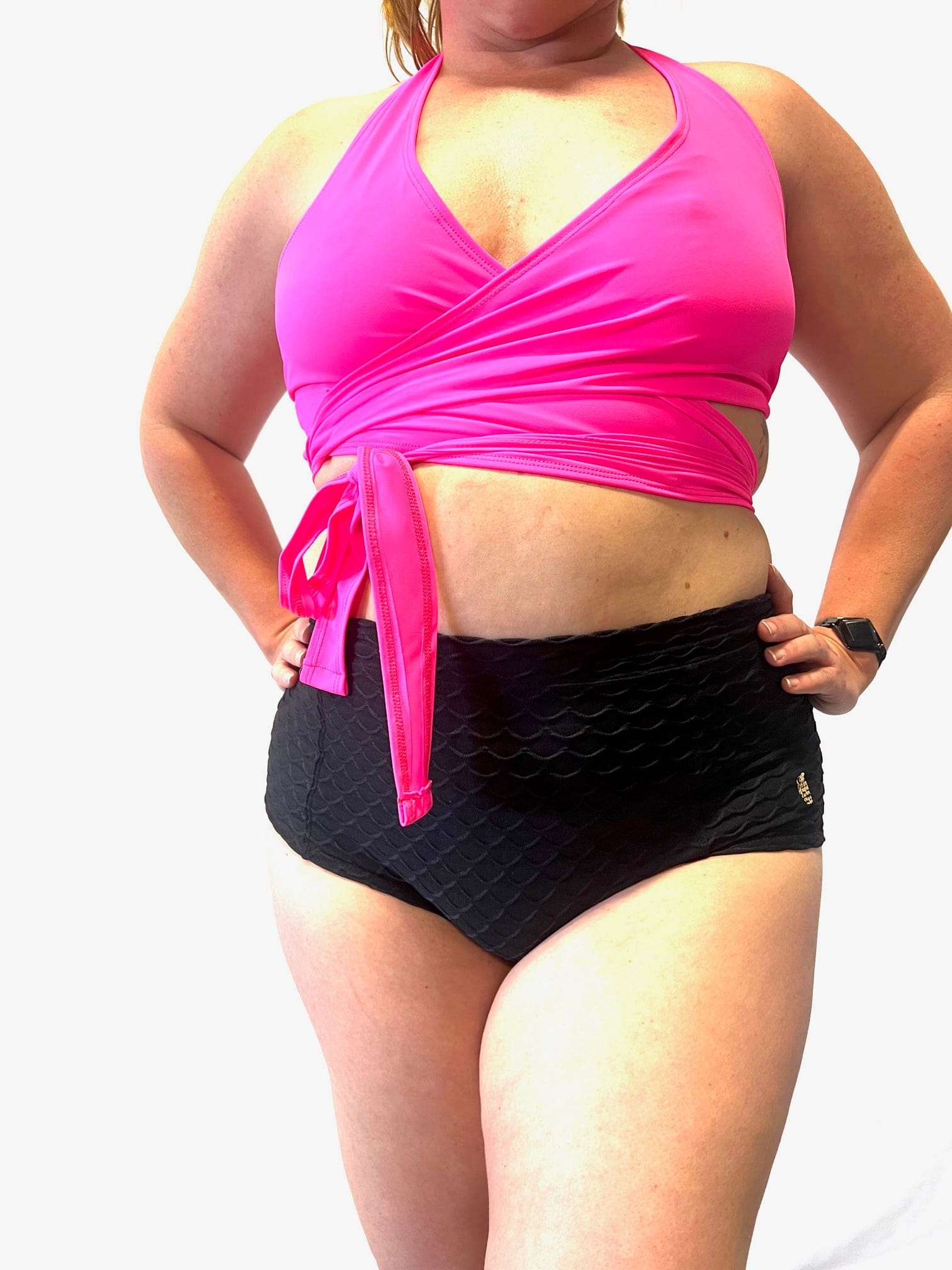 GRENADE DANCE WEAR Tops Multi-Way Wrap Top- Hot Pink