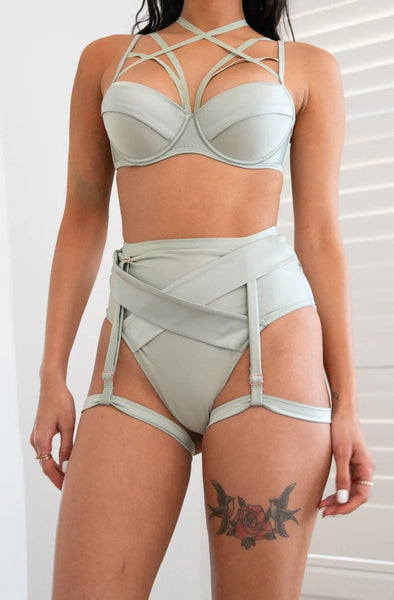 Lunalae Bottoms Breanna High Waisted Bottoms- Sea Foam