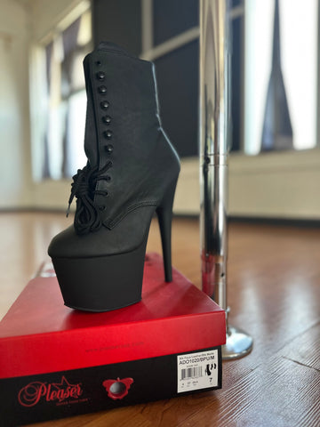 Pleaser SALE - Adore 1020 Black Faux Leather Size 7