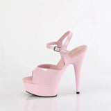 Pleaser Shoes Delight 609 Baby Pink Pat.