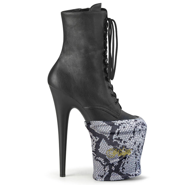 Pleaser Shoe Cover - Black & White Snake