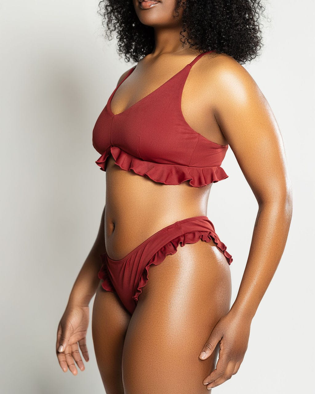 Slink Apparel Bottoms Ruffle Me Up Bikini Bottoms - Spice