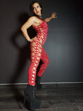 Twisted Movement Catsuit Red Double Drizzle Chaos Catsuit
