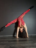 Twisted Movement Catsuit Red Double Drizzle Chaos Catsuit