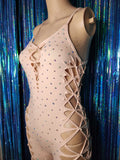 Twisted Movement Rhinestone Chaos Catsuit
