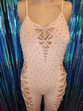 Twisted Movement Rhinestone Chaos Catsuit