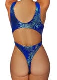 Cleo the Hurricane Bodysuits Jungle Palm Monokini-Royal Teal