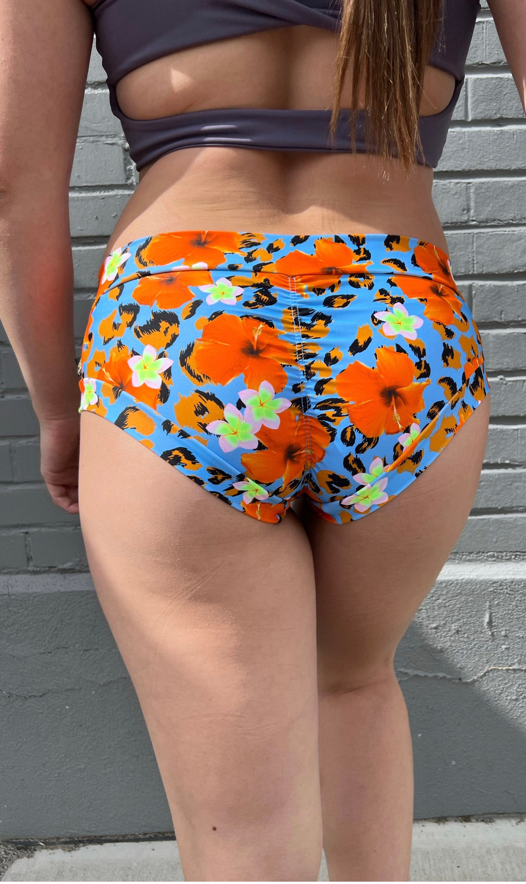 Cleo the Hurricane Bottoms Floral Cheetah Hot Pants