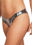 Cleo the Hurricane Bottoms Metallic Scanty Pants- Chrome