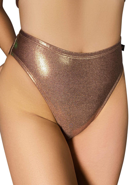 Cleo the Hurricane Bottoms Rose Gold High Rider Hot Pants