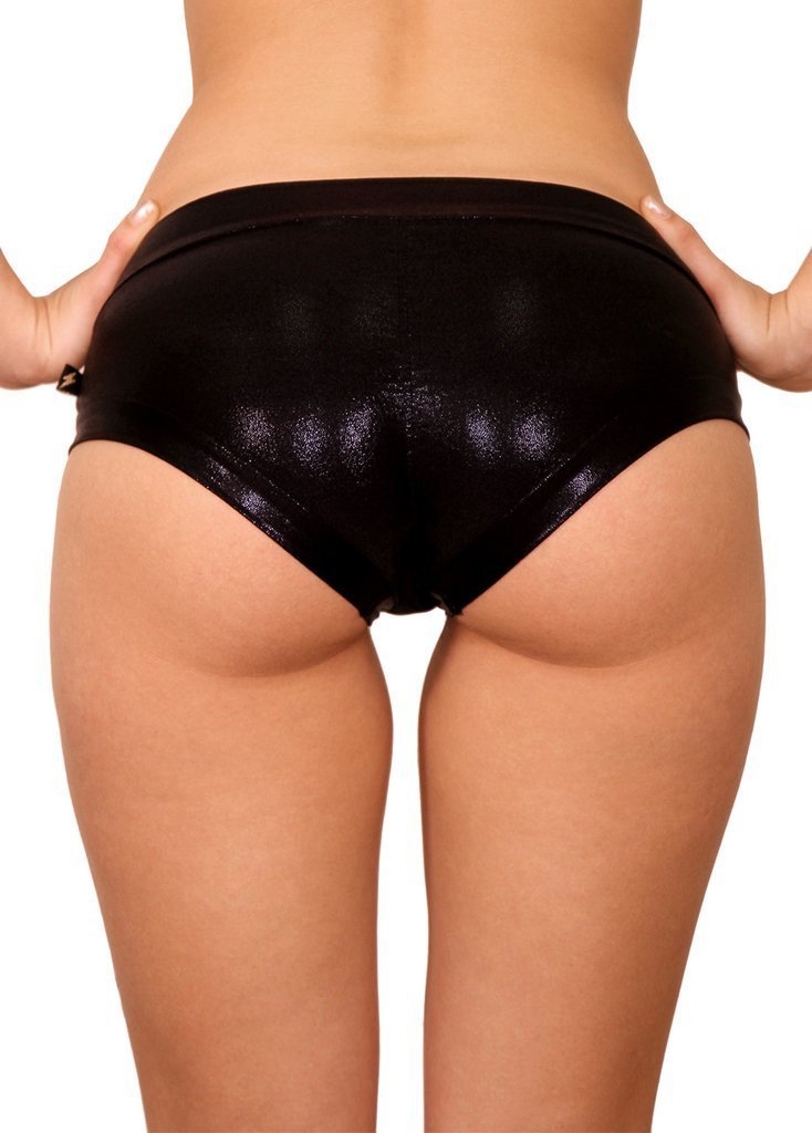 Cleo the Hurricane Shorts Metallic Black Hot Pants