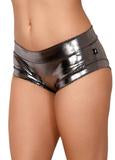 Cleo the Hurricane Shorts Metallic Hot Pants- Chrome