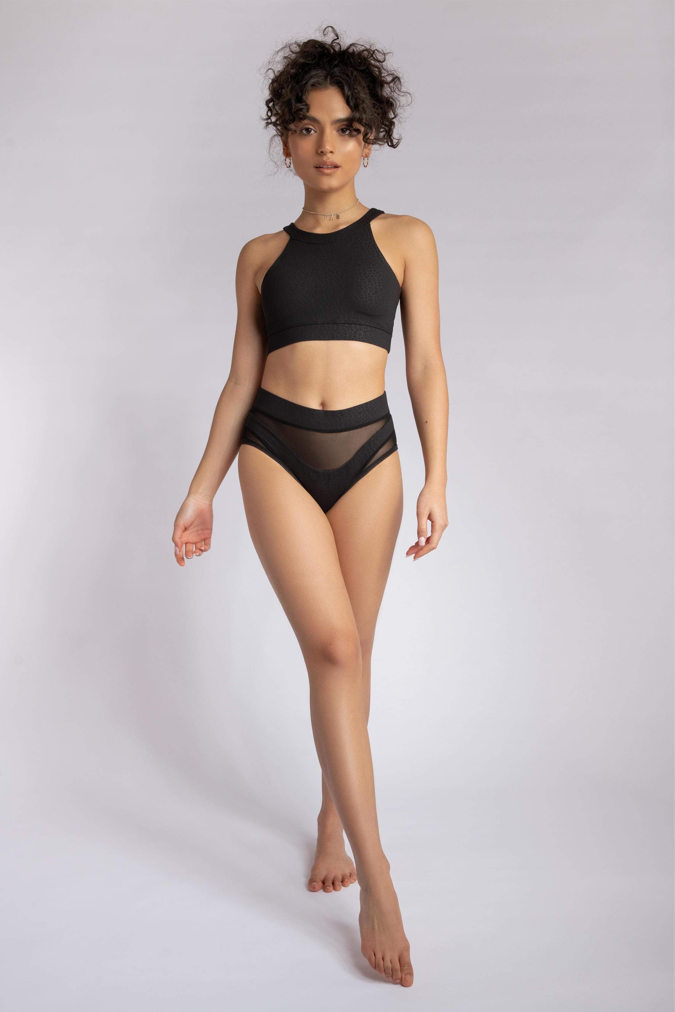 Creatures of XIX Bottoms High waisted bottoms- Black Croc