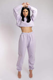 Oversized Cropped Jumper - Lilac