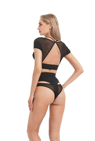Hamade Activewear Bottoms Black High Waisted Hollow Back Bottom