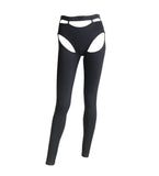 Hamade Activewear Leggings Iron Grey Metallic Buckle Leggings