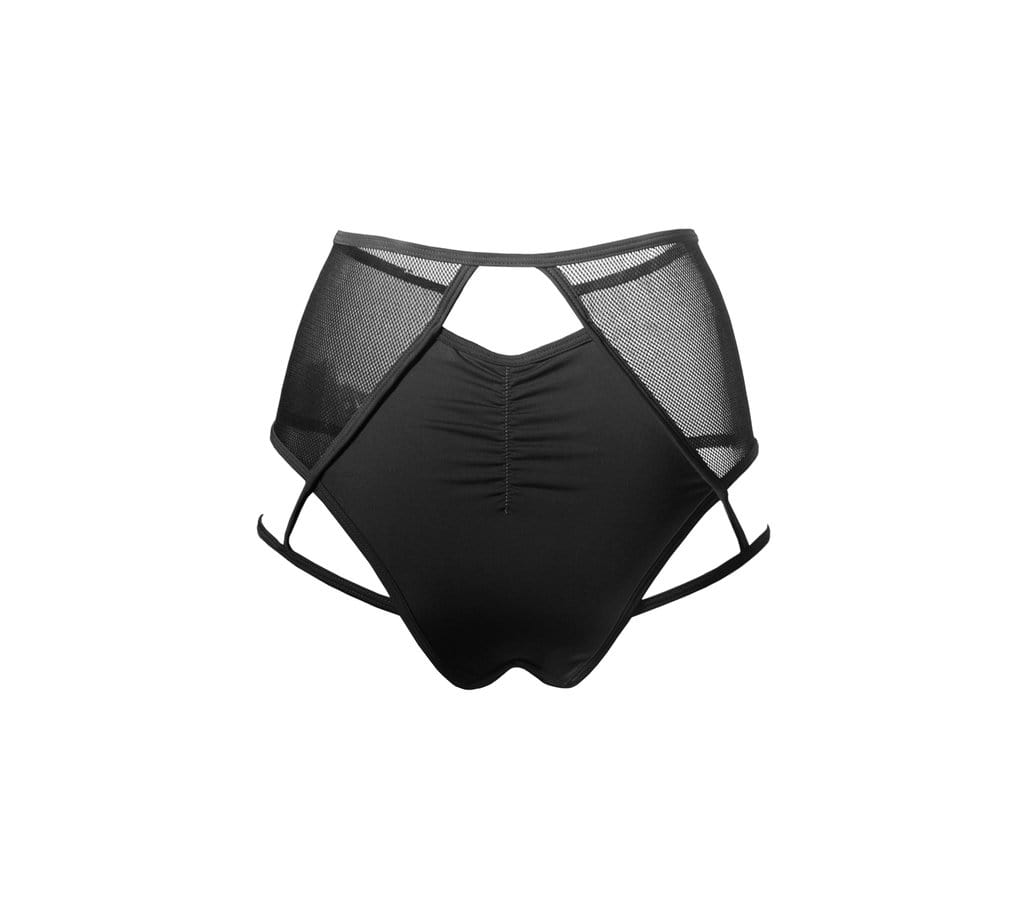 Hamade Activewear Shorts Black High Waisted Garter Bottom