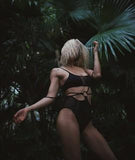 Black Strappy Ring Front Bottom - Hamade Activewear - PoleActive