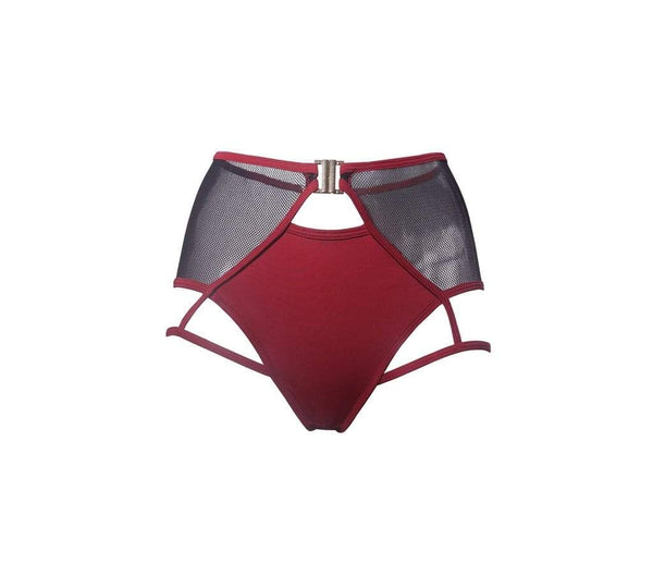 Brick Red High Waisted Garter Bottoms