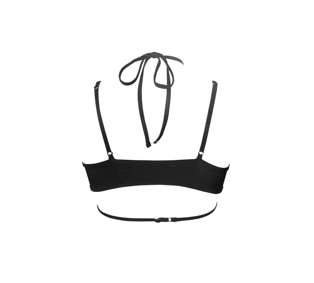 Hamade Activewear Tops Black Strappy Halter Neck Top