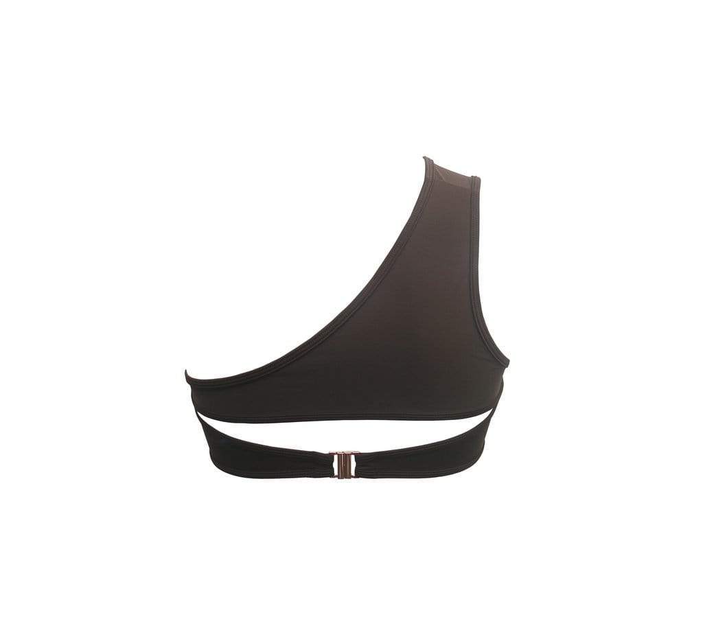 Hamade Activewear Tops One Shoulder Top - Dark Brown