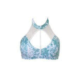 Hamade Activewear Tops Snake Print Halter Neck Top