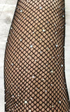 Black Fishnet Stockings with Rhinestones - Luna Pole Wear - PoleActive