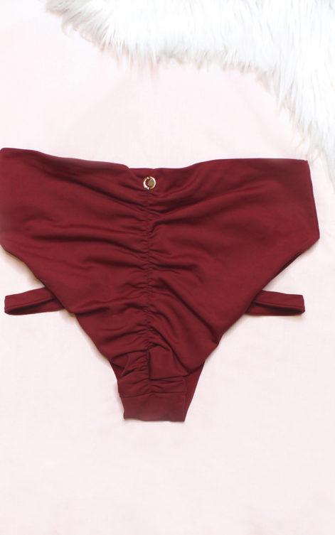 Luna Pole Wear Bottoms Khloe High Waisted Shorts Wine