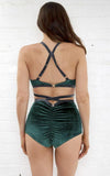 Luna Pole Wear Bottoms Sienna High Waist Shorts Velvet Green