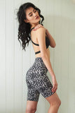 Luna Pole Wear Bottoms Zeta Grey Leopard Biker Shorts