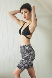 Luna Pole Wear Bottoms Zeta Grey Leopard Biker Shorts