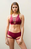 Alexi Top - Wine - Luna Pole Wear - PoleActive