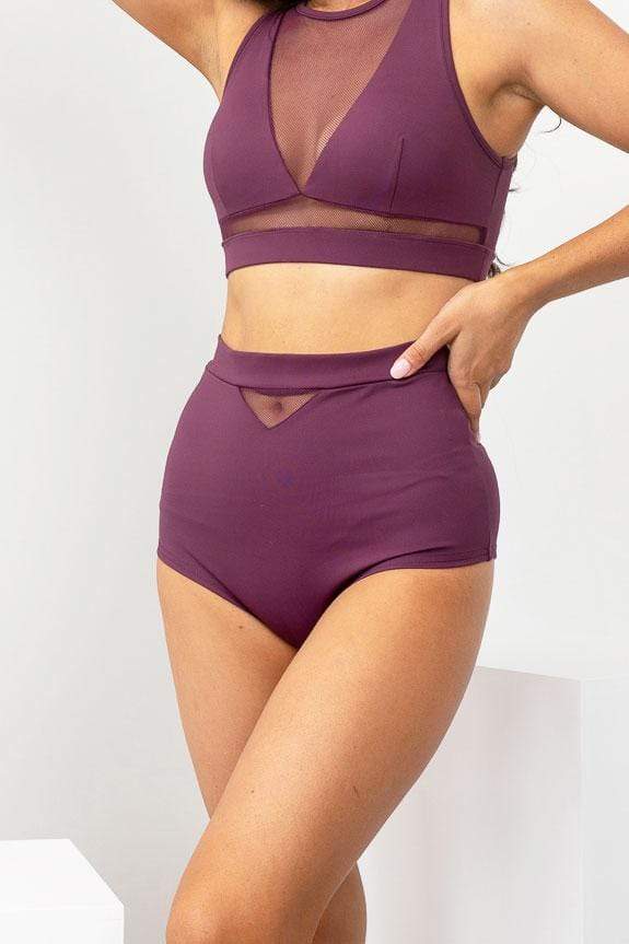 Lunalae Bottoms Addison Mesh Bottoms Recycled- Mulberry