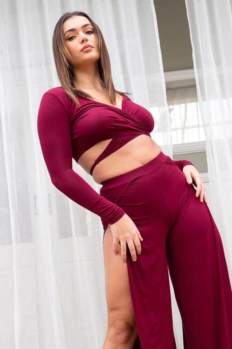 Lunalae Bottoms Aster Pants WINE-Biodegradable