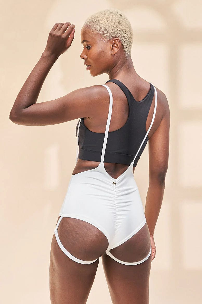 Lunalae Bottoms Zena Garter Shorts- White