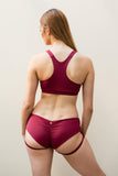 Lunalae Shorts Lure You Garter Shorts - Wine