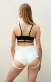 Lunalae Shorts Lure You High Waisted Garter Shorts - White
