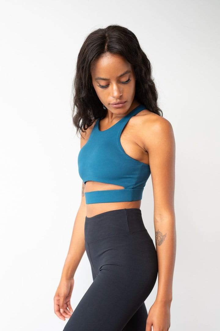 Lunalae Tops Aliza High Neck Top Recycled- Teal