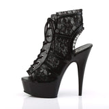 6" Heel, 1 3/4" PF 6" - 6 1/2" Heel Blk Mesh-Lace/Blk DEL696LC/BM/M