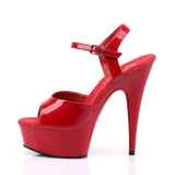 6" Heel, 1 3/4" PF 6" - 6 1/2" Heel Red Pat/Red DEL609/R/M