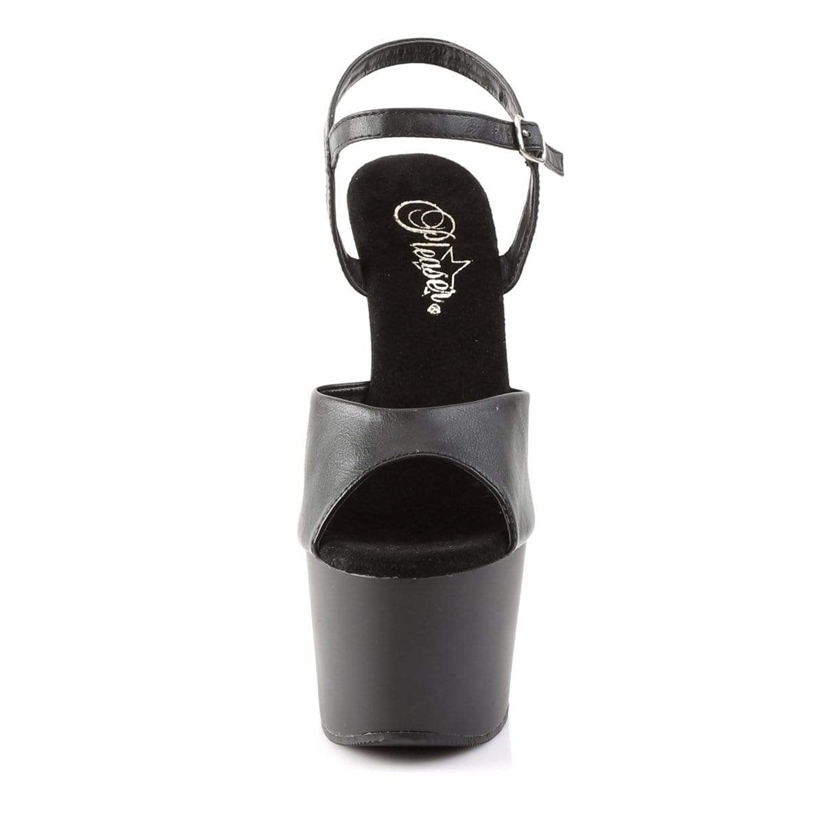 7" Heel, 2 3/4" PF 7" - 7 1/2" Heel Blk Faux Leather/Blk Matte ADO709/BPU/M
