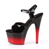 7" Heel, 2 3/4" PF 7" - 7 1/2" Heel Blk Pat/Blk-Red ADO709BR-H/B/B-R