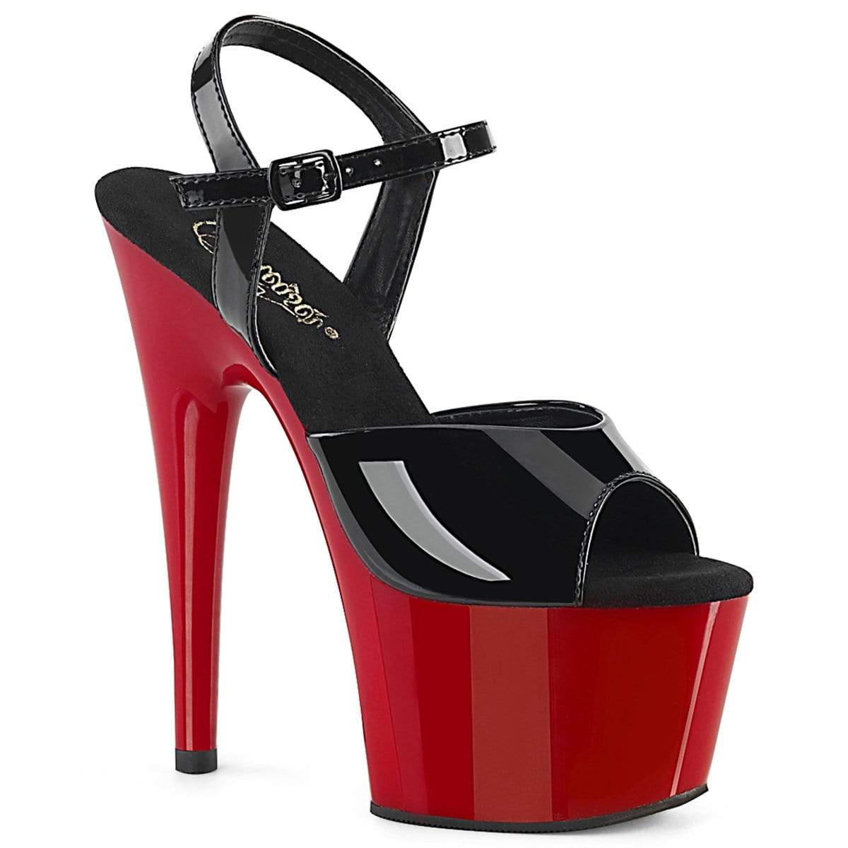 7" Heel, 2 3/4" PF 7" - 7 1/2" Heel Blk Pat/Red ADO709/B/R