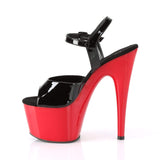 7" Heel, 2 3/4" PF 7" - 7 1/2" Heel Blk Pat/Red ADO709/B/R
