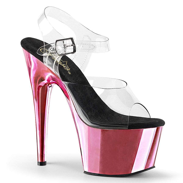 7" Heel, 2 3/4" PF 7" - 7 1/2" Heel Clr/B. Pink Chrome ADO708/C/BPCH