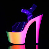 7" Heel, 2 3/4" PF 7" - 7 1/2" Heel Clr/Neon Multi RBOW308UV/C/NMC